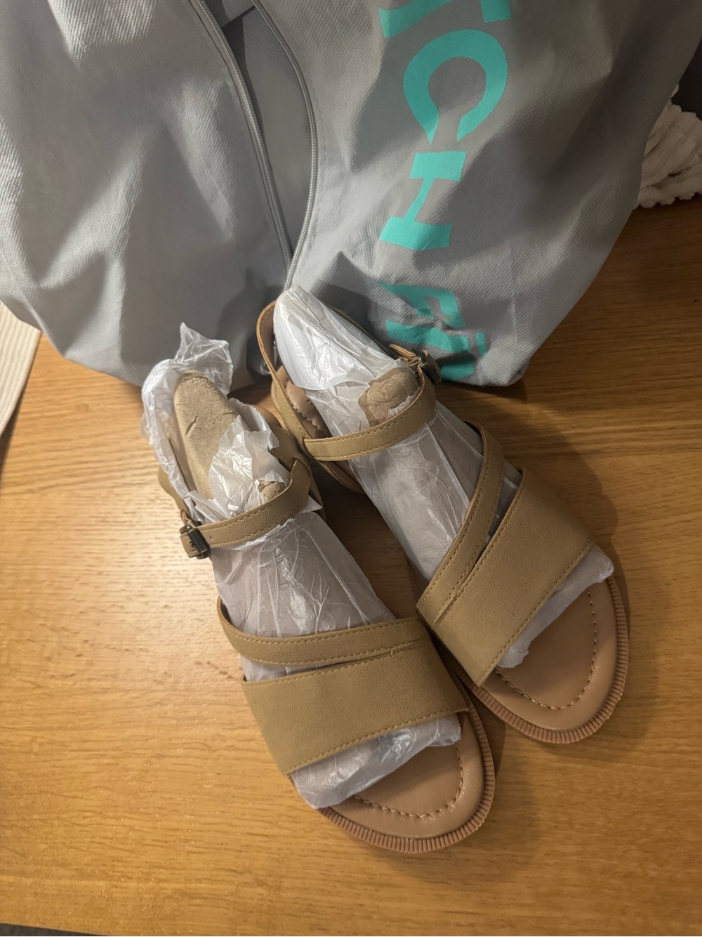 Women’s Neutral Tan Ankle-Strap Sandals with Cushioned Footbed